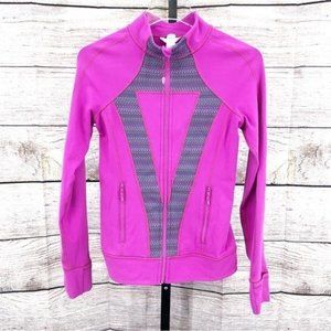 Ivivva by Lululemon Girls Pink Logo Full Zip Perfect Your Practice Jacket Sz 12